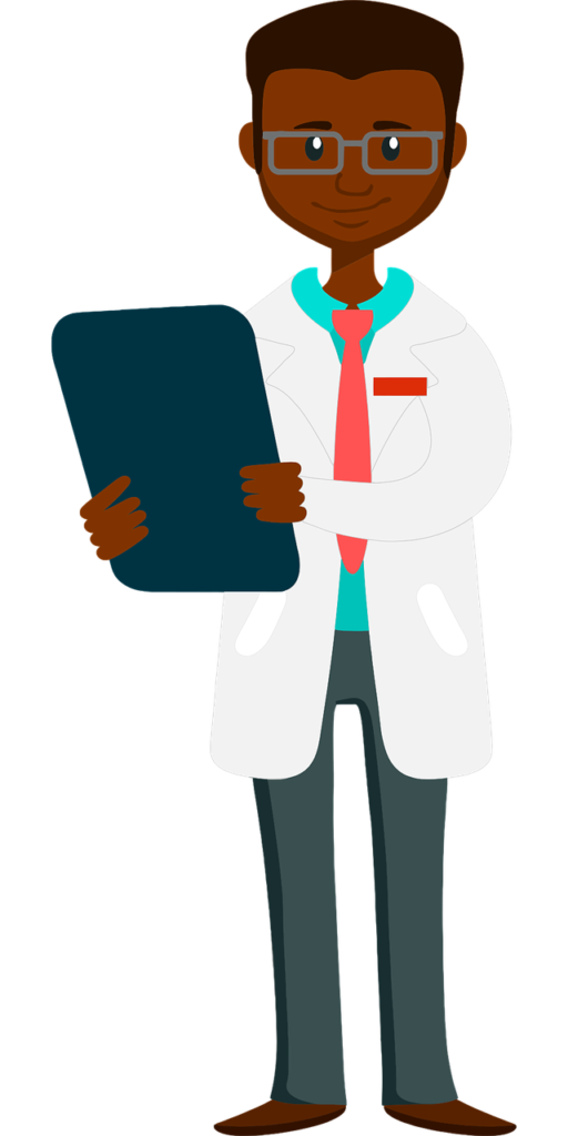 african boy cartoon chart checkup 2027619